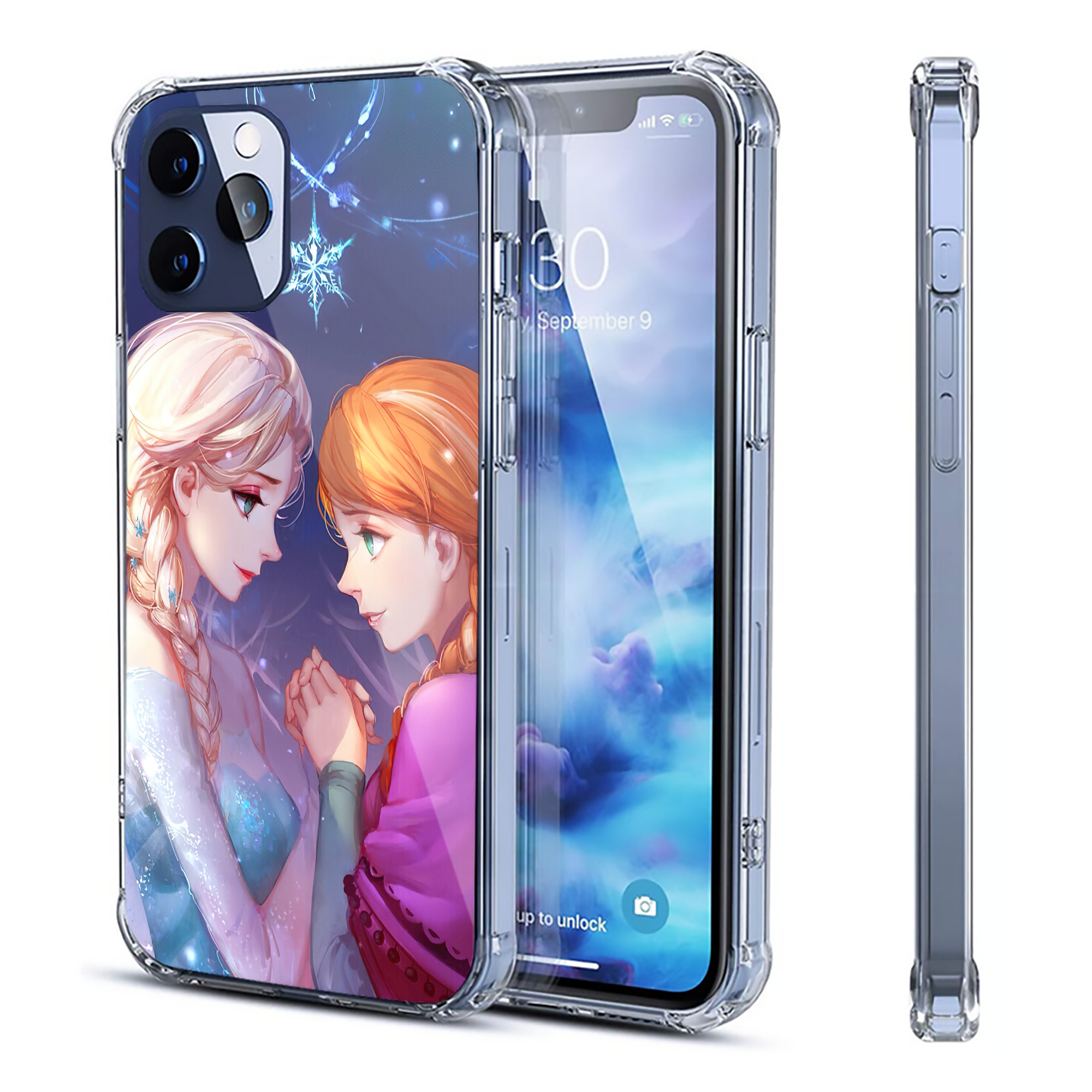 （画像用） アナと雪の女王 アンナ エルサ Frozen Anna Elsa 【iPhone 12シリーズ対応】透明スマホケース（クリアソフトケース）
